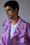 Buy_Mahima Mahajan_Purple Cambric Cotton Print Gullista Rob Jaal Bomber Jacket _Online_at_Aza_Fashions