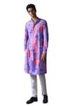 Buy_Mahima Mahajan_Purple Cambric Cotton Print Phool Saha Kurta With Pant _Online_at_Aza_Fashions