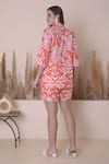 Shop_Surabhi Arya_Orange Cotton Printed Tropical Collar Shirt And Shorts Set _at_Aza_Fashions