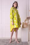 Buy_Surabhi Arya_Green Cotton Printed Abstract Collar Shirt Dress _Online_at_Aza_Fashions