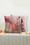 Buy_Mid July Home_Pink Velvet Abstract Floral, Elysium Dreamscape Print Cushion Cover 2 Pcs Set _at_Aza_Fashions