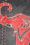 Mid July Home_Black Velvet Zardozi Elephant Embroidered Cushion Cover 2 Pcs Set _Online_at_Aza_Fashions