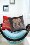 Buy_Mid July Home_Black Velvet Zardozi Elephant Face Embroidered Cushion Cover 2 Pcs Set _at_Aza_Fashions