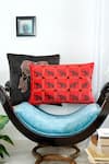 Buy_Mid July Home_Black Velvet Zardozi Elephant Print Cushion Cover 2 Pcs Set _at_Aza_Fashions