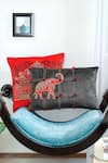 Buy_Mid July Home_Black Velvet Zardozi Majestic Elephant Embroidered Cushion Cover 2 Pcs Set _at_Aza_Fashions