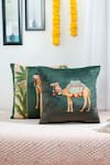 Buy_Mid July Home_Green Velvet Camel Royal Opulence Printed Cushion Cover 2 Pcs Set _at_Aza_Fashions