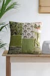 Buy_Mid July Home_Green Velvet Mughal Floral Tropical Print Cushion Cover 2 Pcs Set _at_Aza_Fashions