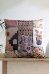 Buy_Mid July Home_Blue Velvet Geometric Floral Print Cushion Cover 2 Pcs Set _at_Aza_Fashions