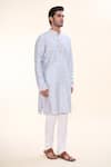 Buy_Arihant Rai Sinha_Grey Silk Embroidered Sequin Kurta _Online_at_Aza_Fashions