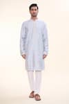 Arihant Rai Sinha_Grey Silk Embroidered Sequin Kurta _at_Aza_Fashions