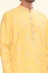 Arihant Rai Sinha_Yellow Silk Embroidered Sequin Floral Butta Kurta _at_Aza_Fashions