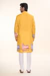 Shop_Arihant Rai Sinha_Yellow Soft Cotton Printed Fauna Straight Kurta _at_Aza_Fashions