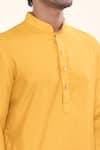 Shop_Arihant Rai Sinha_Yellow Soft Cotton Printed Fauna Straight Kurta _Online_at_Aza_Fashions