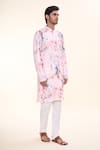 Shop_Arihant Rai Sinha_Pink Soft Cotton Printed Splash Straight Kurta _Online_at_Aza_Fashions