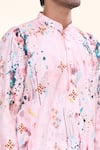 Arihant Rai Sinha_Pink Soft Cotton Printed Splash Straight Kurta _at_Aza_Fashions