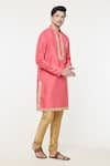 Buy_Arihant Rai Sinha_Pink Silk Embroidered Sequin Placed Kurta _Online_at_Aza_Fashions