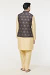 Shop_Arihant Rai Sinha_Blue Jacquard Embroidery Nehru Jacket With Floral And Paisley Patterns _at_Aza_Fashions