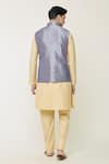 Shop_Arihant Rai Sinha_Grey Jacquard Woven Floral Nehru Jacket _at_Aza_Fashions