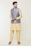 Shop_Arihant Rai Sinha_Grey Jacquard Woven Floral Nehru Jacket _Online_at_Aza_Fashions