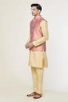 Shop_Arihant Rai Sinha_Pink Jacquard Woven Floral Geometric Nehru Jacket _Online_at_Aza_Fashions