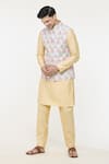 Buy_Arihant Rai Sinha_Cream Silk Woven Jaal Geometric Pattern Nehru Jacket _at_Aza_Fashions