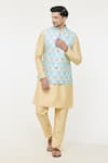 Buy_Arihant Rai Sinha_Cream Silk Woven Jaal Geometric Pattern Nehru Jacket _at_Aza_Fashions