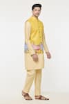 Buy_Arihant Rai Sinha_Yellow Soft Cotton Embroidered Sequin Nehru Jacket _Online_at_Aza_Fashions