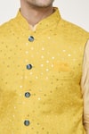 Buy_Arihant Rai Sinha_Yellow Soft Cotton Embroidered Sequin Nehru Jacket 