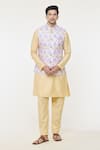 Buy_Arihant Rai Sinha_Multi Color Silk Woven Jaal Self Work Nehru Jacket _at_Aza_Fashions