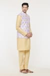 Arihant Rai Sinha_Multi Color Silk Woven Jaal Self Work Nehru Jacket _Online_at_Aza_Fashions