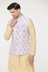 Arihant Rai Sinha_Multi Color Silk Woven Jaal Self Work Nehru Jacket _at_Aza_Fashions