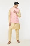 Buy_Arihant Rai Sinha_Pink Jacquard Woven Rose Nehru Jacket _at_Aza_Fashions