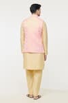 Shop_Arihant Rai Sinha_Pink Jacquard Woven Rose Nehru Jacket _at_Aza_Fashions