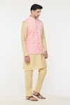 Buy_Arihant Rai Sinha_Pink Jacquard Woven Rose Nehru Jacket _Online_at_Aza_Fashions