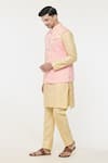 Shop_Arihant Rai Sinha_Pink Jacquard Woven Rose Nehru Jacket _Online_at_Aza_Fashions