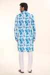 Shop_Arihant Rai Sinha_Blue Soft Cotton Print Tie Dye Splash Kurta With Churidar _at_Aza_Fashions