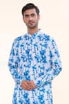 Shop_Arihant Rai Sinha_Blue Soft Cotton Print Tie Dye Magic Kurta With Churidar _Online_at_Aza_Fashions