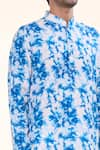 Arihant Rai Sinha_Blue Soft Cotton Print Tie Dye Magic Kurta With Churidar _at_Aza_Fashions