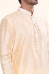 Arihant Rai Sinha_Beige Silk, Acrylic, Cotton Embroidery Gullista Border Kurta With Churidar _at_Aza_Fashions