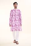 Arihant Rai Sinha_Purple Soft Cotton Print Tie Dye Kurta _at_Aza_Fashions