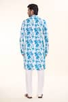 Shop_Arihant Rai Sinha_Blue Soft Cotton Print Tie Dye Splash Kurta _at_Aza_Fashions