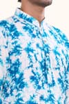 Arihant Rai Sinha_Blue Soft Cotton Print Tie Dye Splash Kurta _at_Aza_Fashions