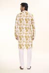 Shop_Arihant Rai Sinha_Yellow Soft Cotton Print Tie Dye Swerve Kurta _at_Aza_Fashions