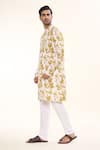 Buy_Arihant Rai Sinha_Yellow Soft Cotton Print Tie Dye Swerve Kurta _Online_at_Aza_Fashions