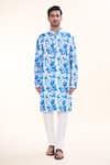 Buy_Arihant Rai Sinha_Blue Soft Cotton Print Tie Dye Magic Kurta _at_Aza_Fashions