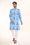 Arihant Rai Sinha_Blue Soft Cotton Print Tie Dye Magic Kurta _Online_at_Aza_Fashions