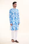 Buy_Arihant Rai Sinha_Blue Soft Cotton Print Tie Dye Magic Kurta _Online_at_Aza_Fashions