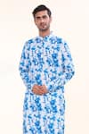 Shop_Arihant Rai Sinha_Blue Soft Cotton Print Tie Dye Magic Kurta _Online_at_Aza_Fashions