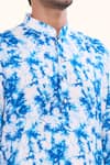 Arihant Rai Sinha_Blue Soft Cotton Print Tie Dye Magic Kurta _at_Aza_Fashions