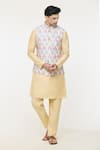 Buy_Arihant Rai Sinha_Multi Color Silk Printed Chevron Bundi Kurta Set _at_Aza_Fashions